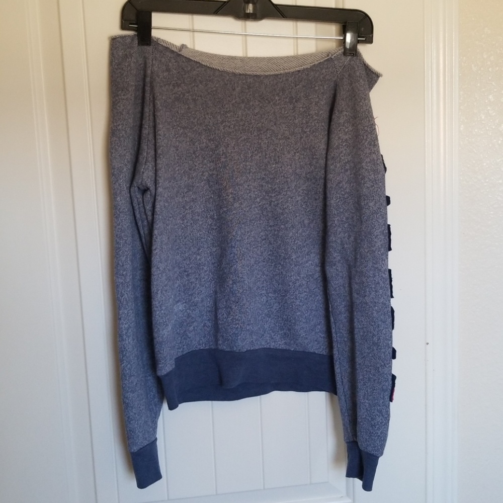 "Love" off the shoulder sweater